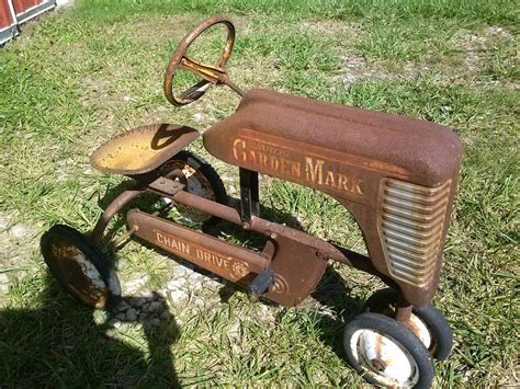 vintage wards garden mark pedal tractor chain driven  restored complete discover