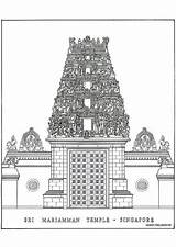 Tempel Tempio Templo Kleurplaat Hindu Malvorlage Colorear Temples Gopuram Zum Ausmalbild Ensino Mandir Brihadeshwara sketch template