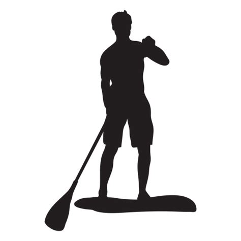 male stand  paddleboarding silhouette transparent png svg vector file
