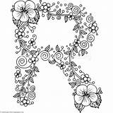 Coloring Pages Alphabet Flower Letter Floral Letters Adult Flowers Printable Getcoloringpages Embroidery Mandala Patterns Hand ボード Pattern Book アルファベット 保存 sketch template