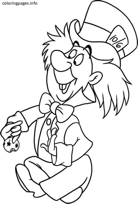 mad hatter  drawing coloring page mad hatter drawing alice