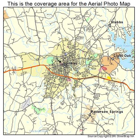 aerial photography map  shelby nc north carolina