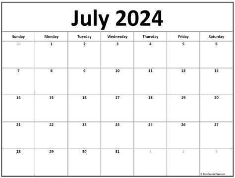 july  calendar printable  holidays