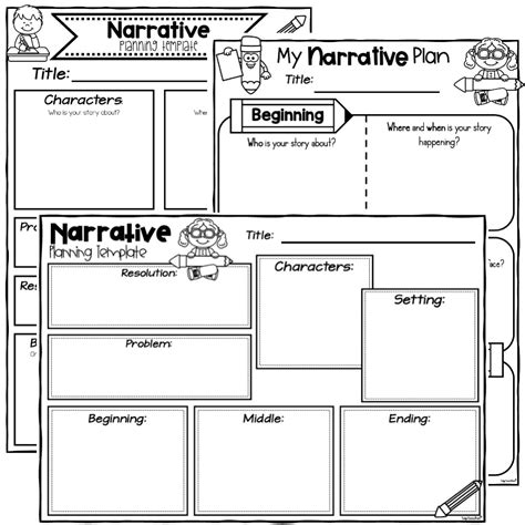 narrative writing planning template  printable templates