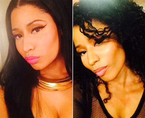 nicki minaj s curly hair makeover — love her straight look more hollywood life