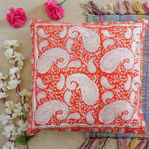hand block printed cushion cover size 16 x 16 inch at rs 125 piece in