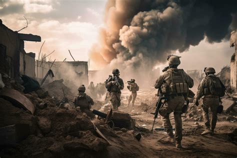 war concept military fighting scene  war sky background soldiers