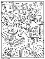 Pages Coloring Doodle Quotes Quote Alley Colouring Motivational Printable Classroomdoodles sketch template