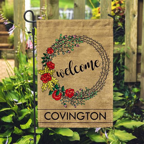 personalized garden flag  rustic custom yard flag