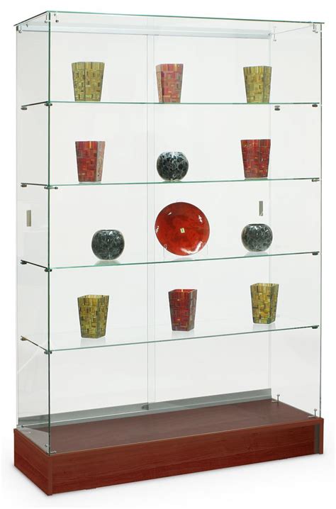 Full Vision Glass Displays Cherry Laminate Display Case