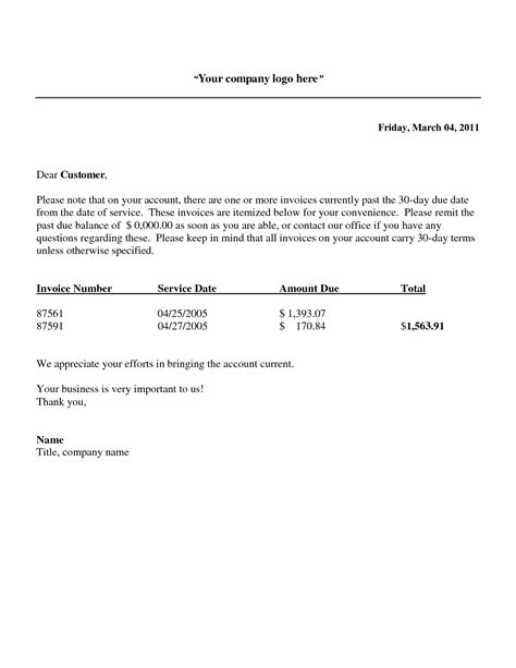 invoice collection letter invoice template ideas