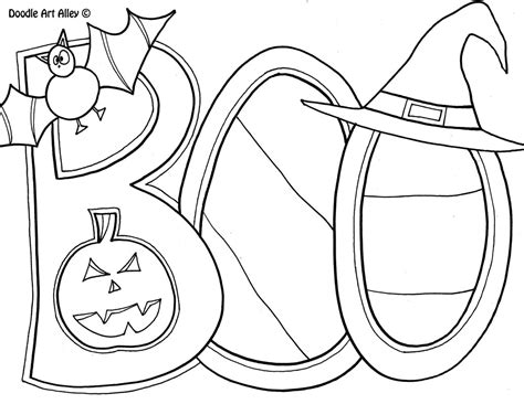 halloween coloring pages doodle art alley