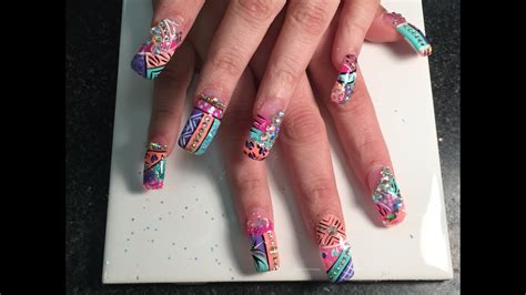 super long acrylic nails  exotic nails design  part  youtube