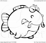 Chubby Angry Cartoon Catfish Cory Clipart Coloring Vector Outlined Thoman Illustration Royalty sketch template