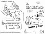 Adviento Catequesis Fichas Pasatiempos Cuadernillo Niños Significado Calendario Crucigramas Navidad Velas Cole sketch template