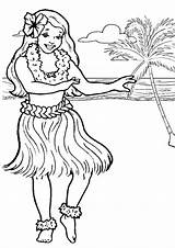 Coloring Pages Hawaiian Hula Beach Dancer Girl Dance Dancing Hip Luau Hop Hawaii Print Printable Color Printables Drawing Flamenco Kids sketch template