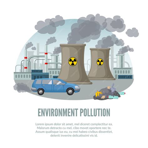 Contaminación Ambiental De Dibujos Animados Ilustración Vector Gratis