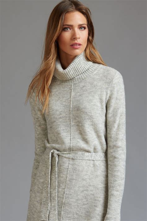 Belted Turtleneck Sweater Dress Sweater Dress Turtleneck Sweater