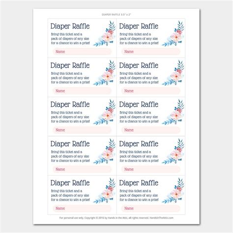 printable diaper raffle baby shower invitation insert