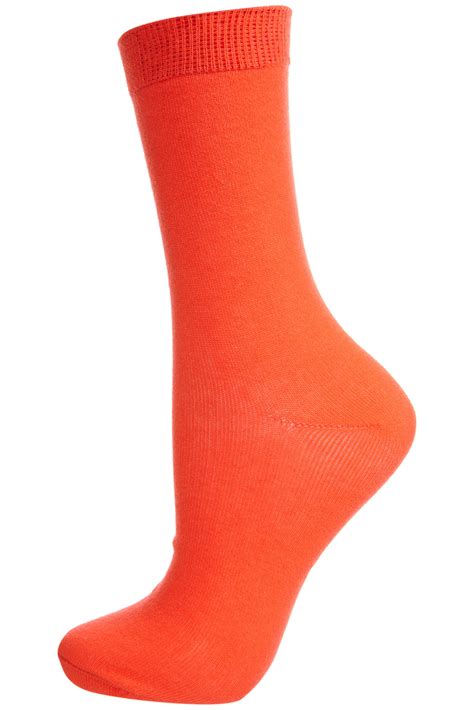 topshop neon orange ankle socks in orange red lyst