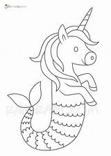 Einhorn Meerjungfrau Unicorn Malvorlagen Drucken sketch template