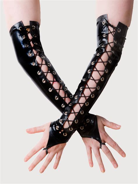 Lace Up Finger Loop Latex Gloves Vynx