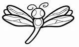 Dragonfly Coloring Pages Cute Printable Fly Dragon Color Simple Clipart Dragonflies Drawing Kids Cartoon Cliparts Print Animals Adults Animal Fish sketch template
