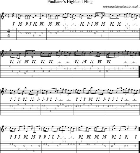 scottish tune sheetmusic midi mp3 guitar chords and tabs findlaters highland fling
