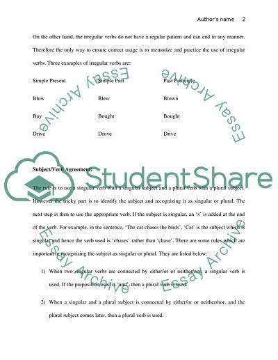 regular  irregular verbs essay  topics   written