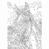 Zahlen Malen Pferdekopf Mammut Klein Ausmalbilder Mandala Kleines Pferde Dillyhearts sketch template