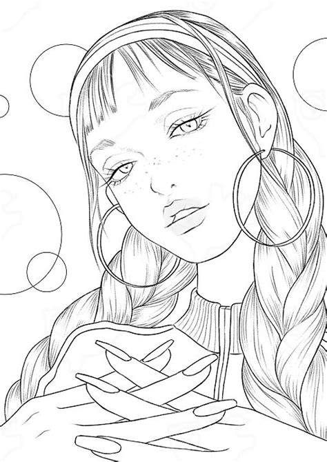 people coloring pages detailed coloring pages girl coloring page