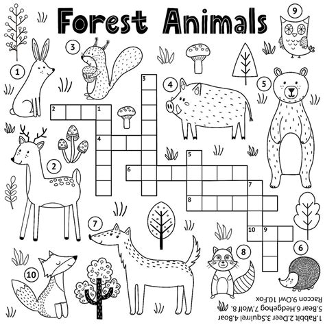 crossword puzzles  kids  coloring pages  kids printable