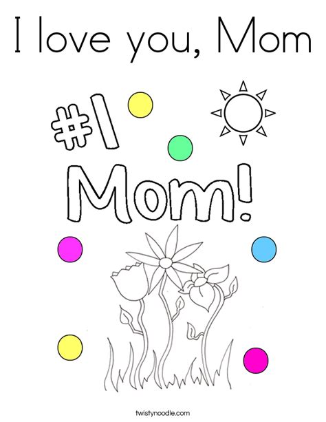 love  mom coloring page twisty noodle