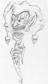 Jester Skulls sketch template
