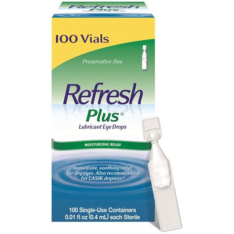 Refresh Plus Lubricant Eye Drops Sensitive 100 Ct Box