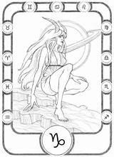 Zodiac Coloring Capricorn Pages Adult Signs Adults Sign Choose Board sketch template