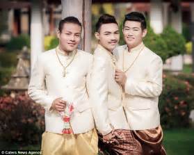 three gay thai men tie the knot in fairytale ceremony