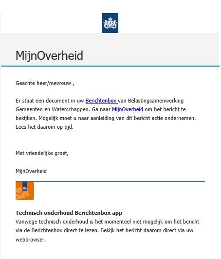 kijk uit valse  mails van mijnoverheid  omloop waterschap aa en maas