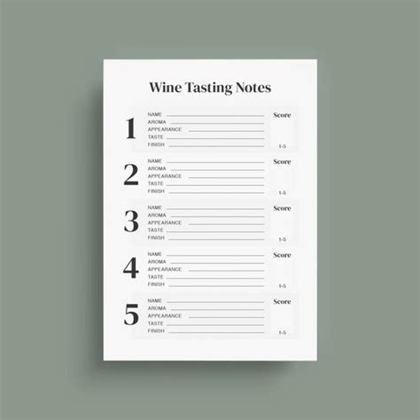 printable wine tasting score cards wine tasting party etsy