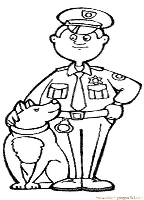 coloring pages policeman dog color animals dogs  printable