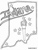 Indiana Coloring Pages State Doodle Printable Alley States Sheets Broncos Boise Adult Pen Watercolor Kids Books Studies Social Color Getcolorings sketch template