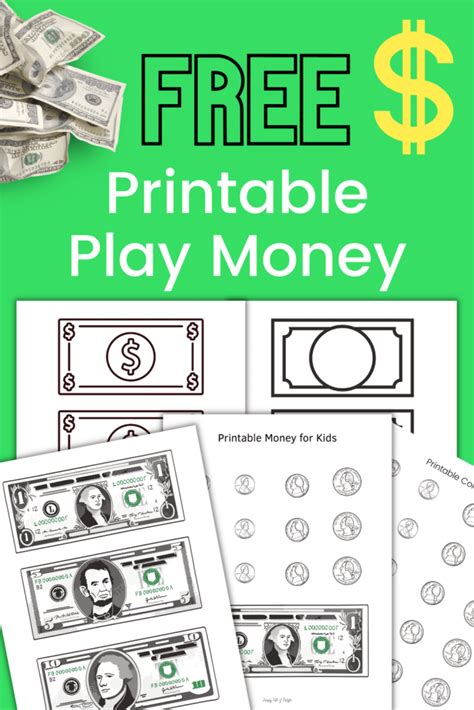 classroom fake money printables   templates