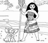 Moana Coloring Disney Pages Pig Pua Princess Printable Print Beach Color Pages2color Colorin sketch template