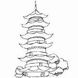Pagoda Chinese Drawing Coloring Pages Japanese Drawings Big Colouring Sheet Sheets Japan Printables Colori Getdrawings Choose Board sketch template