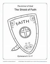 Faith Shield Coloring Activities God Armor Bible Pages Kids Sunday Activity Lesson School Crafts Printable Vbs Children Christian Template Sundayschoolzone sketch template