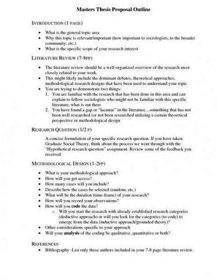 biology master thesis proposal outline