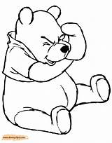 Pooh Winnie Coloring Pages Thinking Disneyclips Funstuff sketch template