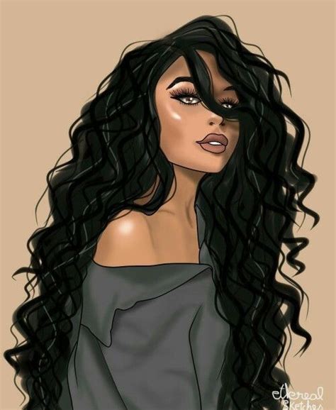 digital illustration art curly hair styles digital art girl curly