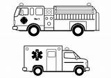 Hulpdiensten Disegno Colorare Secours Coloriage Hilfsdienste Emergenza Asistenciales Ambulance Herunterladen Abbildung sketch template