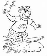 Coloring Yogi Bear Pages Animated Fun Kids Surfing Coloringpages1001 Surfboard Gifs sketch template